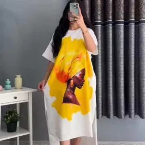Trendy Summer Drop Shoulder Printed Long Top. C-02