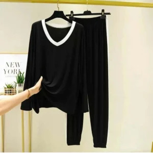 Contrast Neck-Style 2-Pcs Lounge And Night Wear Suit. WLW-10