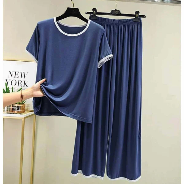Contrast Tape-Style 2-Pcs Lounge And Night Wear Suit. WLW-07 - Image 3