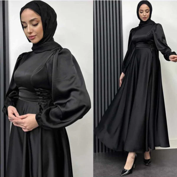 Turkish Satin Adjustable Heavy-Flair Long-Length Maxi.
