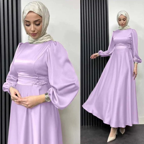 Turkish Satin Adjustable Heavy-Flair Long-Length Maxi. - Image 6