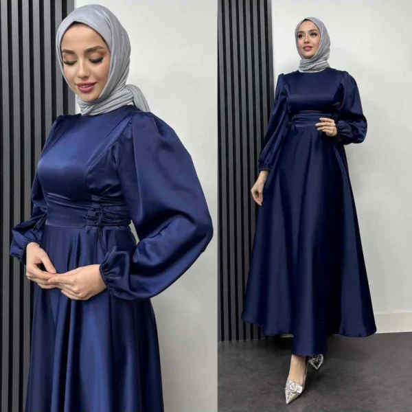 Turkish Satin Adjustable Heavy-Flair Long-Length Maxi. - Image 5