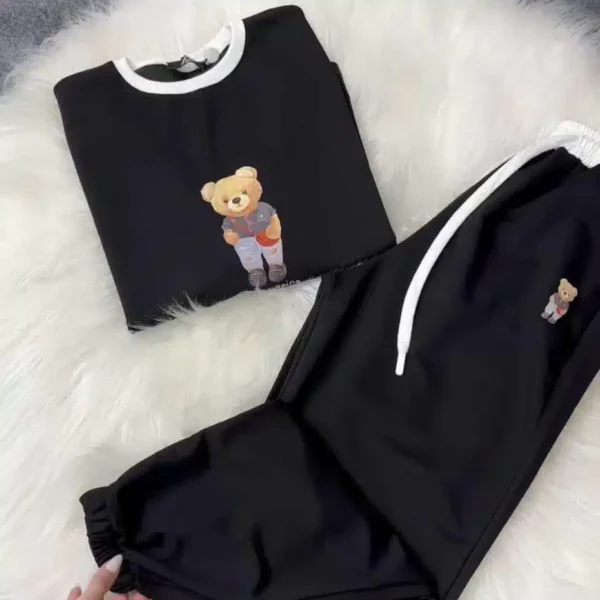 Bear Going Drop-Shoulder Style 2-Pcs Summer Dry-Fit Tracksuit For Her. WSTS-03 - Image 5