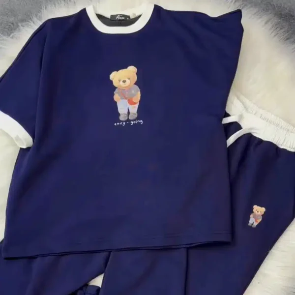 Bear Going Drop-Shoulder Style 2-Pcs Summer Dry-Fit Tracksuit For Her. WSTS-03 - Image 4