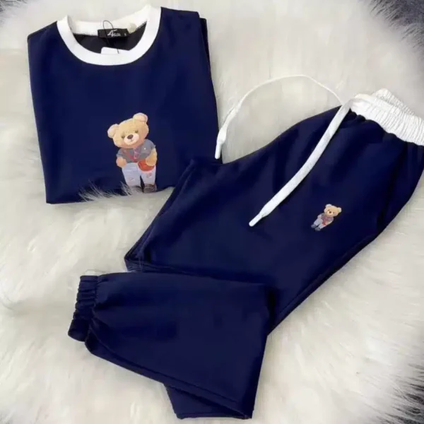 Bear Going Drop-Shoulder Style 2-Pcs Summer Dry-Fit Tracksuit For Her. WSTS-03 - Image 3