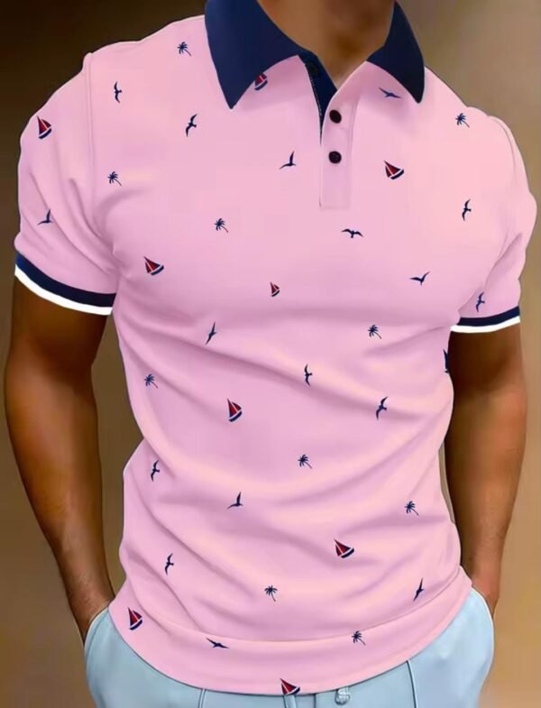Imported 3D Printed Style Half-Sleeve Polo Summer Tshirt. MDP91 - Image 2
