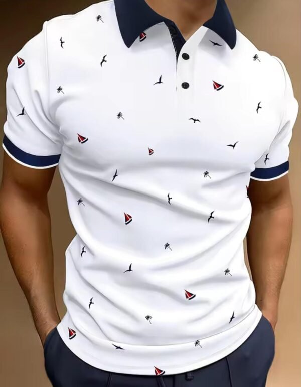 Imported 3D Printed Style Half-Sleeve Polo Summer Tshirt. MDP91