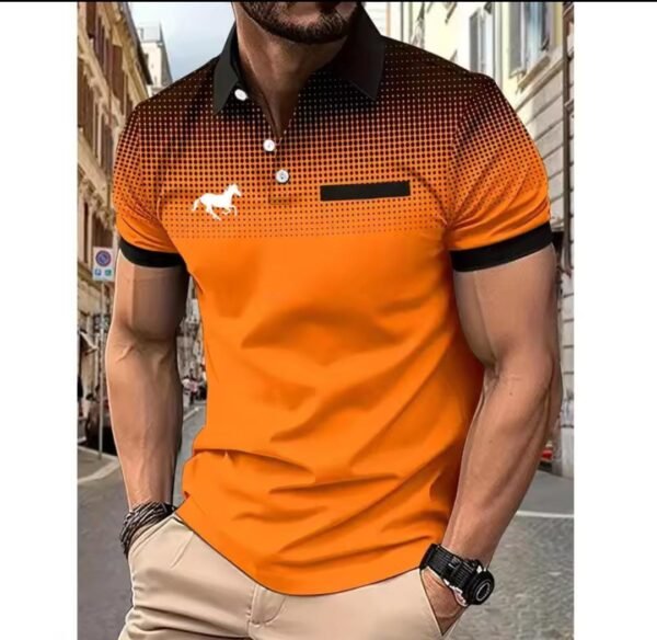 Imported 3D Printed Style Half-Sleeve Polo Summer Tshirt. MDP90 - Image 4