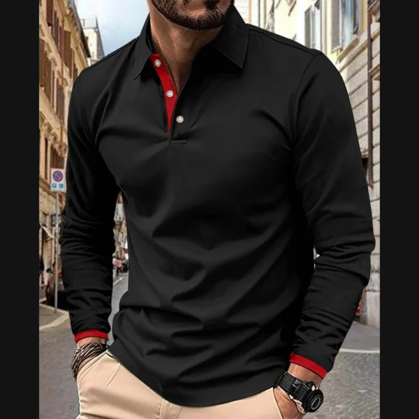 Collar Style Full-Sleeve Polo Summer Tshirt MSDTS-08 - Image 3