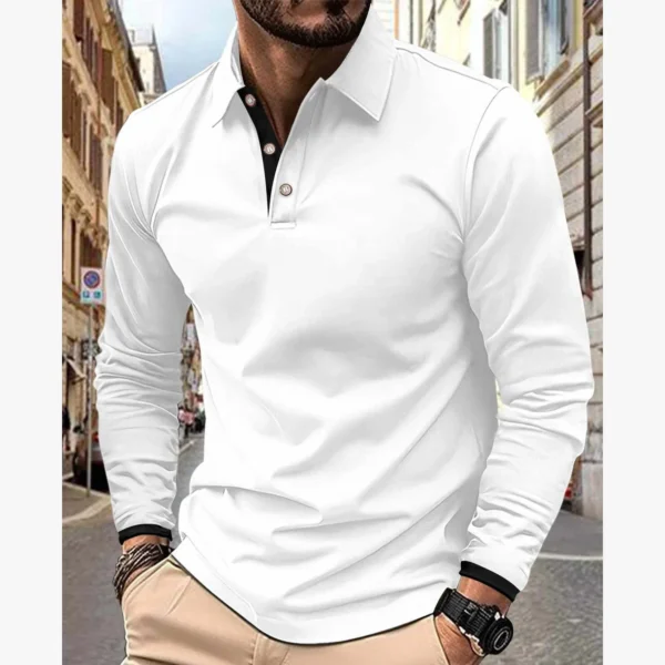 Collar Style Full-Sleeve Polo Summer Tshirt MSDTS-08 - Image 2
