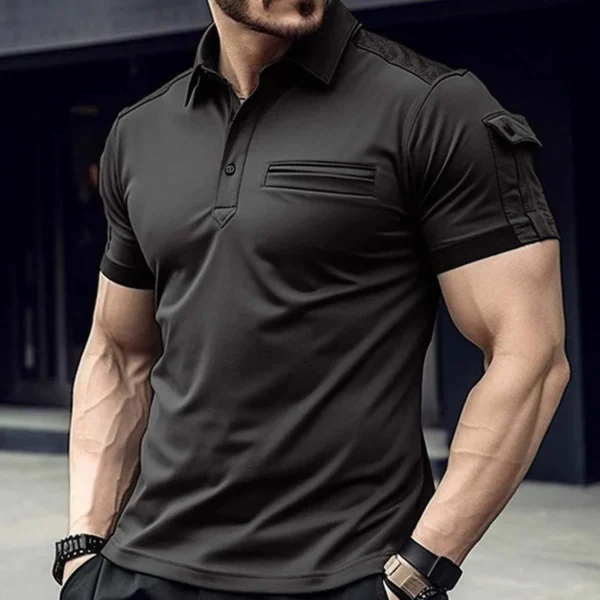 Collar Sleeves Pocket Style Designer Summer Tshirt MSDTS-09