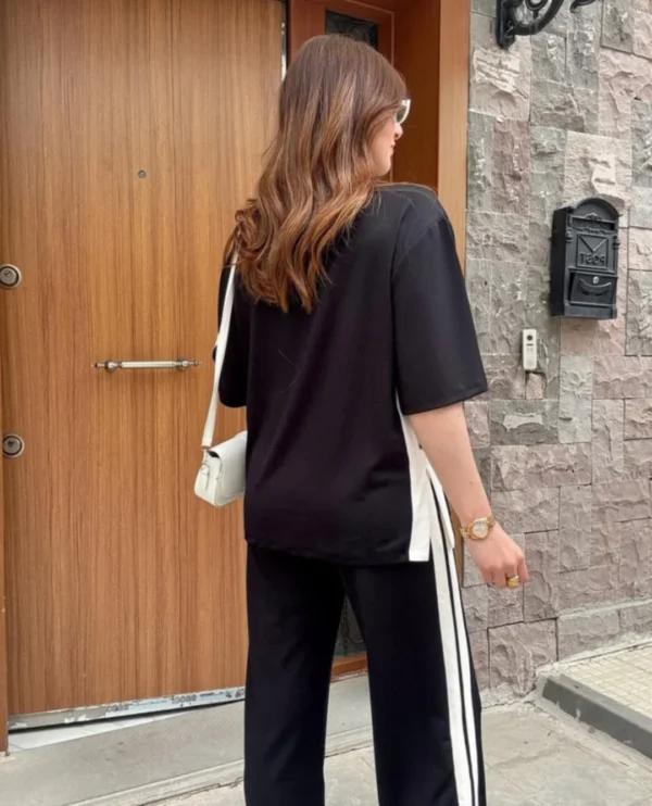 Contrast Collar Style Western 2-Pcs Summer Dry-Fit Tracksuit For Her. - Image 4