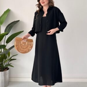 Trendy Korean Style Long Koti Maxi 2 Piece