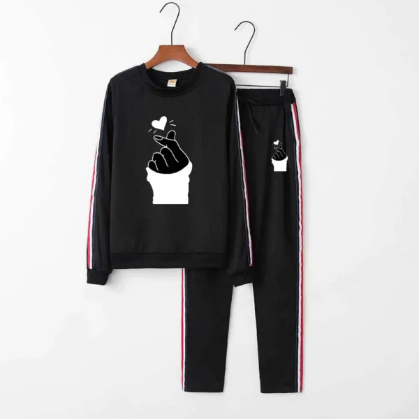 Multi-Stripe Style Winter 2-Pcs Tracksuit For Her. - Image 4