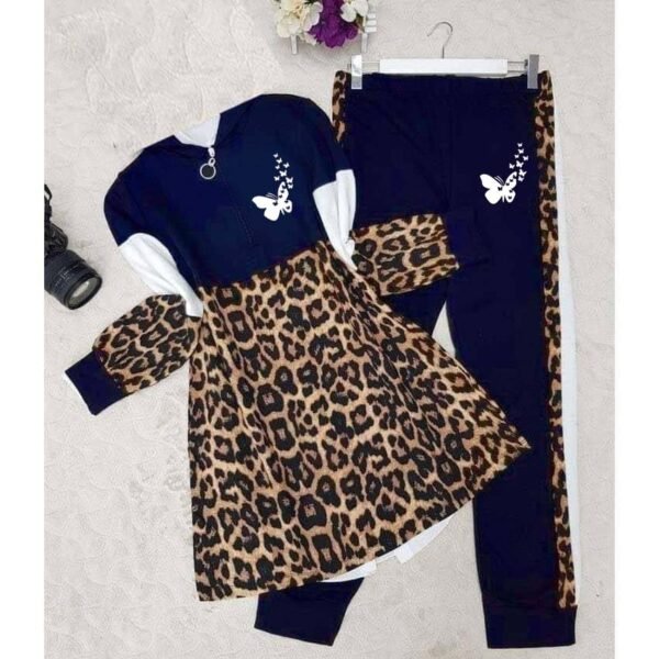 Sale Butterfly Cheetah Style Turkish 2-Pcs Winter Tracksuit. - Image 3