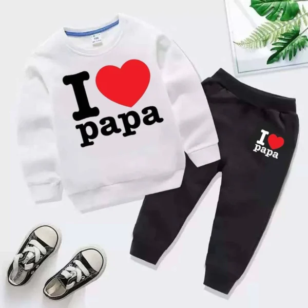 Trendy Shop  Sale I Love PAPA Kids Sweat Style Winter Tracksuit