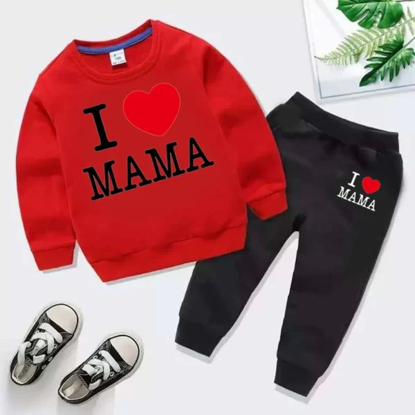 Trendy Shop I Love MAMA Kids Sweat Style Winter Tracksuit - Image 3