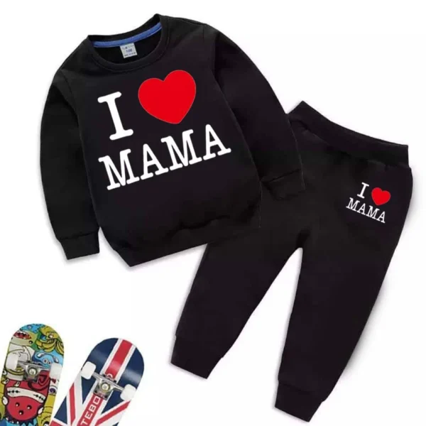 Trendy Shop I Love MAMA Kids Sweat Style Winter Tracksuit - Image 2