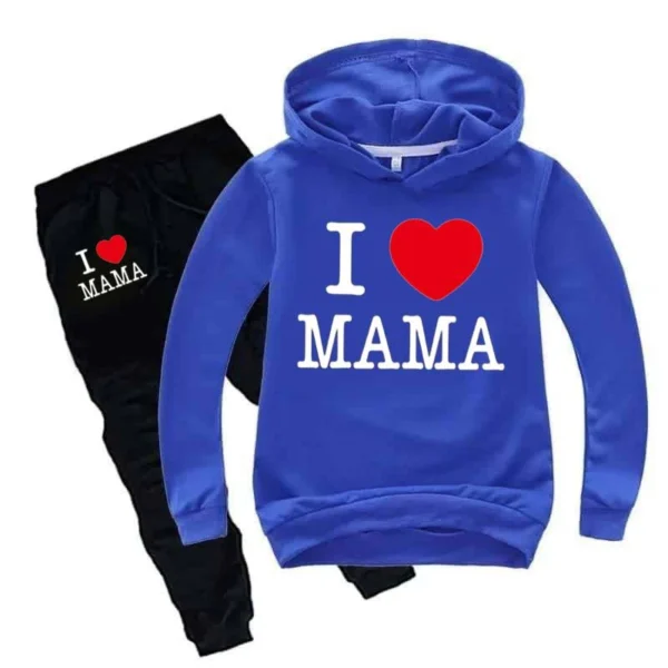 Trendy Shop I Love MAMA Kids Hoodie Style Winter Tracksuit - Image 2