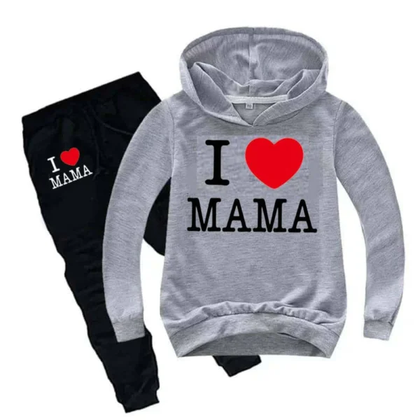 Trendy Shop I Love MAMA Kids Hoodie Style Winter Tracksuit - Image 9