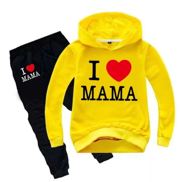 Trendy Shop I Love MAMA Kids Hoodie Style Winter Tracksuit - Image 6
