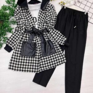 Leather Pocket Arrow Style 2-Pcs Winter Tracksuit.