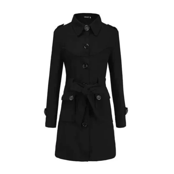 Collar Style Double Pocket Casual Winter Fleece Coat For Her.