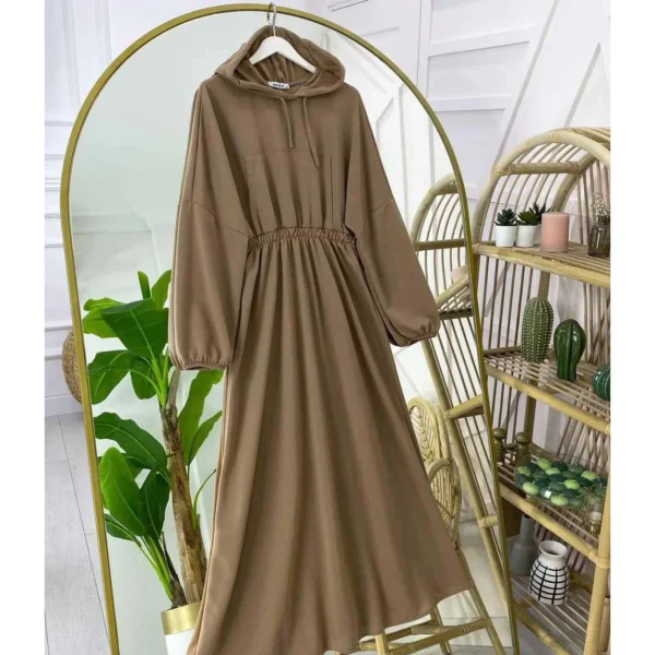 Trendy Turkish Drop Shoulder Pocket Style Long Winter Hoodie - Image 3