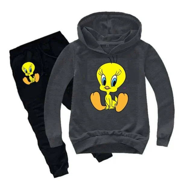 Trendy Shop Kids Tweety Printed Hoodie Style Track-Suit. - Image 4