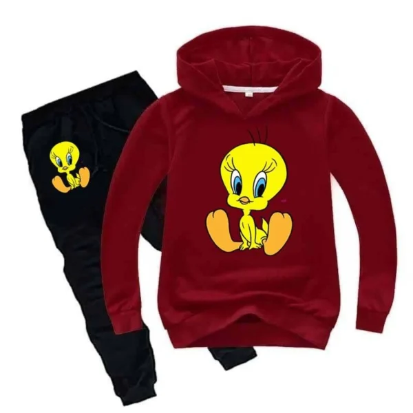Trendy Shop Kids Tweety Printed Hoodie Style Track-Suit. - Image 5