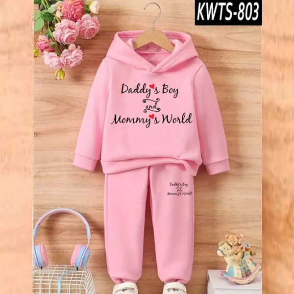 Trendy Shop DB & MW Kids Hoodie Style 2-Pcs Winter Track-Suit. KWTS-803 - Image 2