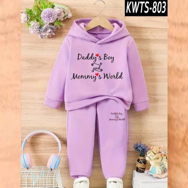 Trendy Shop DB & MW Kids Hoodie Style 2-Pcs Winter Track-Suit. KWTS-803 - Image 6