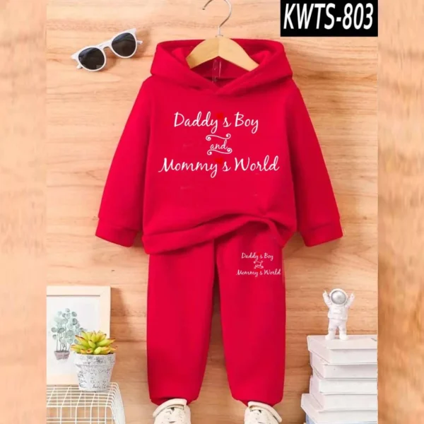 Trendy Shop DB & MW Kids Hoodie Style 2-Pcs Winter Track-Suit. KWTS-803 - Image 5