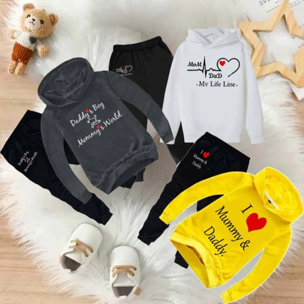 Trendy Shop Bundle Of 3 Kids Hoodie Style 2-Pcs Winter Suit. Deal-1