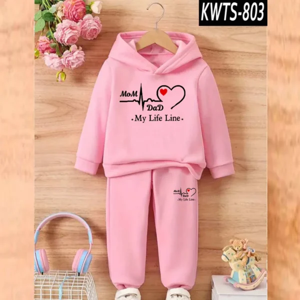 Trendy Shop Life-Line Kids Hoodie Style 2-Pcs Winter Tracksuit KWTS-803 - Image 2
