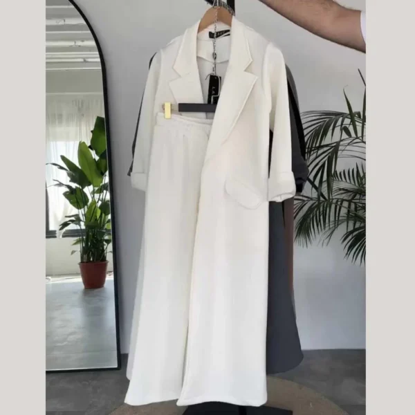 Long Trench Coat Style 2-Pcs Winter Co-Ord Set. WWTS-08 - Image 5