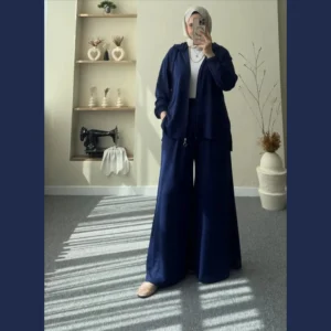 Trendy Wide-Leg Bottom Over Size Style Premium Quality Winter 2-Pcs Tracksuit. CWTS-39