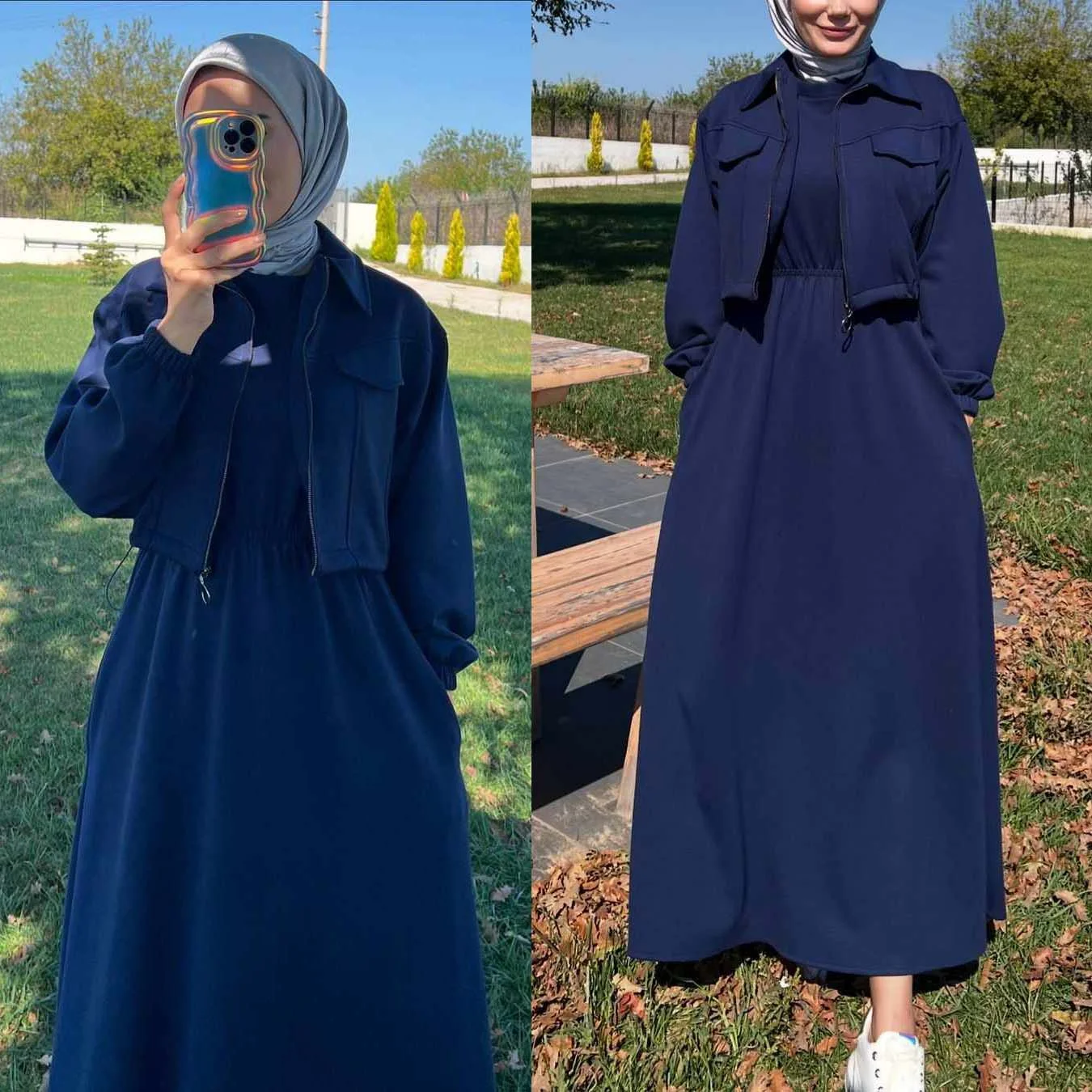 Trendy Drop Shoulder Short Jacket Maxi Style 2-Pcs Winter Co-Ord Set. WWTS-15 - Image 4