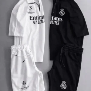 MENS FOOTBALL INSPIRED SET – SLIM FIT HALF ZIP & SHORTS MMSS-16