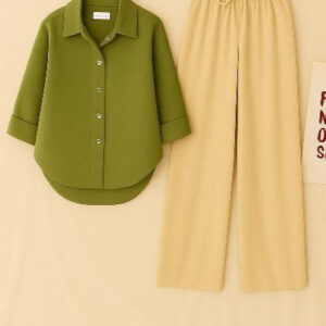 Luxe Co'Ord Set Green Beige.