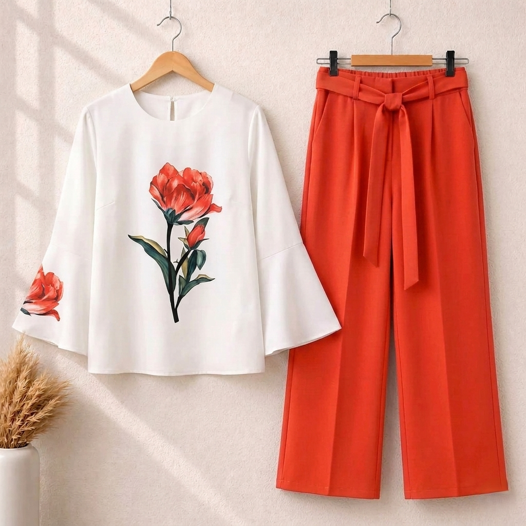 Trendy Floral Summer Co-Ord 2 Piece - Image 2