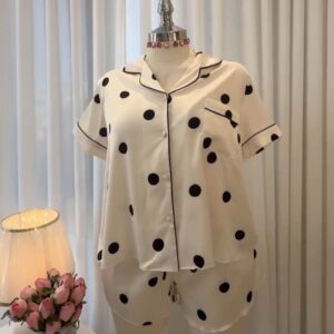 Polka Dot Premium Soft Cotton 2-Piece Night Suit
