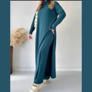 Trendy Roll Neck Style knit CoOrd Set